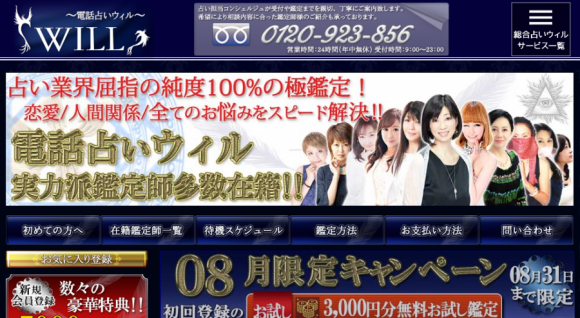 電話占い ウィル サイトキャプチャ