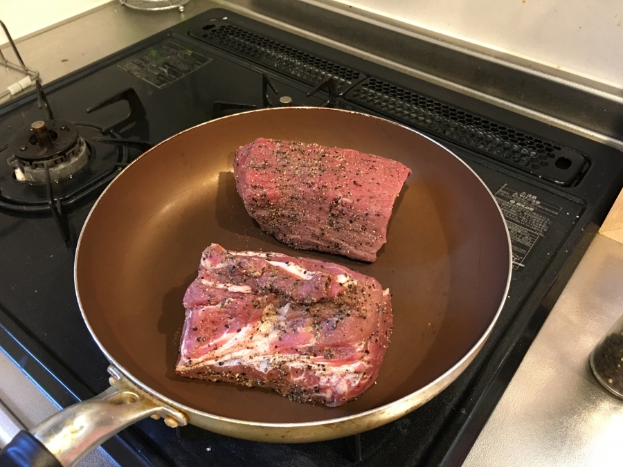 強火で焼く